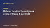 Rideau de douche religieux : croix, vitraux & sérénité