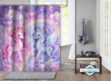 Rideau de Douche Animal Couple de Licornes — rideau de douche