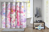 Rideau de Douche Licorne Malicieuse — format carré