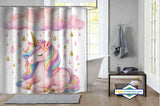 Rideau de Douche Licorne Rose — format carré