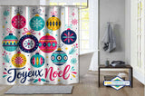 Rideau de Douche Boules de Noël Colorées — format carré