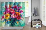 Rideau de Douche Nature Aquarelle en Fleur — format carré