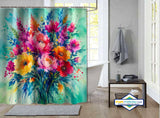 Rideau de Douche Nature Aquarelle en Fleur — rideau de douche
