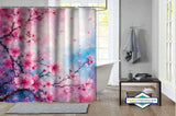 Rideau de Douche Nature Petites Fleurs Roses — format carré