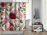Rideau de Douche Nature Roses roses poudrés — rideau de douche