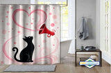 Rideau de Douche Animal Chat amoureux — format carré