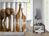 Rideau de Douche Animal Girafes — rideau de douche