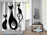 Rideau de Douche Animal Maman Chat et ses chatons — rideau de douche