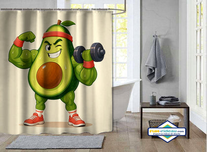 Rideau de Douche Avocat Sportif Musculation & Fun