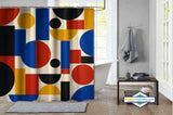 Rideau de Douche Bauhaus Géométrique Couleurs Primaires — vue carrée