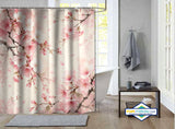 Rideau de Douche Cerisier Sakura Aquarelle Japonaise