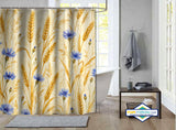 Rideau de Douche Champ de Blé & Bleuets Aquarelle