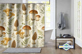 Rideau de Douche Champignons des Bois & Fougères Aquarelle — vue carrée