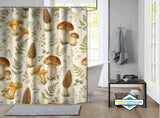 Rideau de Douche Champignons des Bois & Fougères Aquarelle