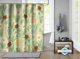 Rideau de Douche Coccinelles & Escargots Jardin Printanier