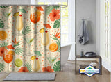 Rideau de Douche Cocktails Tropicaux & Hibiscus Été
