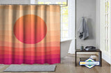 Rideau de Douche Coucher de Soleil Vagues Corail & Magenta — vue carrée