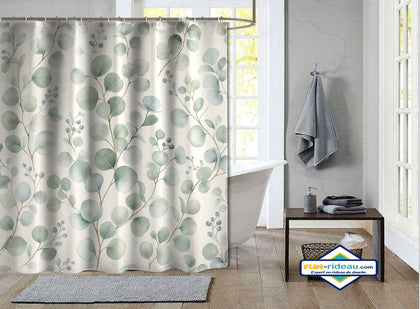 Rideau de Douche Eucalyptus Argenté & Baies Sauvages