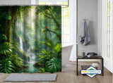 Rideau de Douche Forêt Tropicale Cascade & Ara