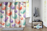 Rideau de Douche Formes 3D Pastel & Géométrie Douce — vue carrée