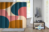 Rideau de Douche Géométrie Douce Bauhaus & Couleurs Terreuses — vue carrée