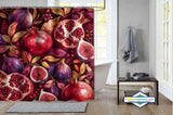 Rideau de Douche Grenades & Figues Aquarelle Automne — vue carrée