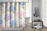 Rideau de Douche Hortensias Pastel Aquarelle & Jardin — vue carrée
