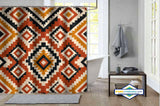 Rideau de Douche Kilim Aztèque Terre & Ocre Doré — vue carrée