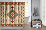 Rideau de Douche Kilim Tribal Terracotta & Sarcelle — vue carrée