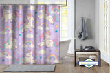 Rideau de Douche Licornes Magiques Arc-en-Ciel Pastel — vue carrée