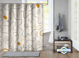 Rideau de Douche Lignes Fluides & Éclats Dorés Boho