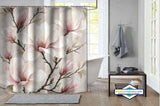 Rideau de Douche Magnolias Aquarelle Rose Poudré — vue carrée