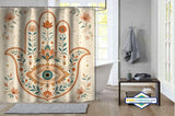 Rideau de Douche Main de Fatima Hamsa & Œil Boho — vue carrée