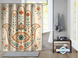 Rideau de Douche Main de Fatima Hamsa & Œil Boho