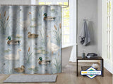 Rideau de Douche Mare Bucolique Canards & Nénuphars
