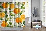 Rideau de Douche Orangers en Fleurs & Agrumes Aquarelle — vue carrée