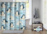 Rideau de Douche Pingouins Kawaii & Banquise Arctique