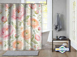 Rideau de Douche Pivoines & Renoncules Aquarelle Pastel