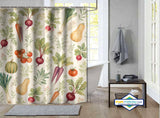 Rideau de Douche Potager Aquarelle & Légumes Botaniques
