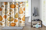 Rideau de Douche Récolte d'Automne Citrouilles & Feuilles — vue carrée