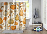 Rideau de Douche Récolte d'Automne Citrouilles & Feuilles