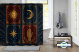 Rideau de Douche Tarot Céleste Soleil Lune & Étoile — vue carrée