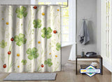 Rideau de Douche Trèfles Chance & Coccinelles Printanières