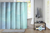 Rideau de Douche Vagues Graphiques Bleu & Turquoise — vue carrée