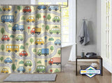 Rideau de Douche Ville & Voitures Cartoon Enfant