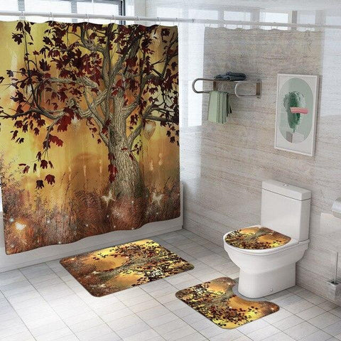 Rideau De Douche Tournesol Jaune Et Bleu - Tissu Polyester Imperméable, 91x183 Cm, 12 Crochets Inclus - Déco Printanière