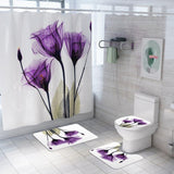 Ensemble de Rideau de douche Fleurs Campanules | Fun-rideau