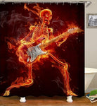 Rideau de Douche Guitariste en Flamme | Fun-rideau