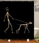 Rideau de Douche Squelettes Homme et Chien | Fun-rideau